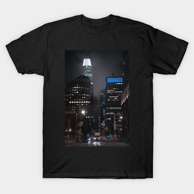 San Francisco Downtown Nightscape T-Shirt by Robtography